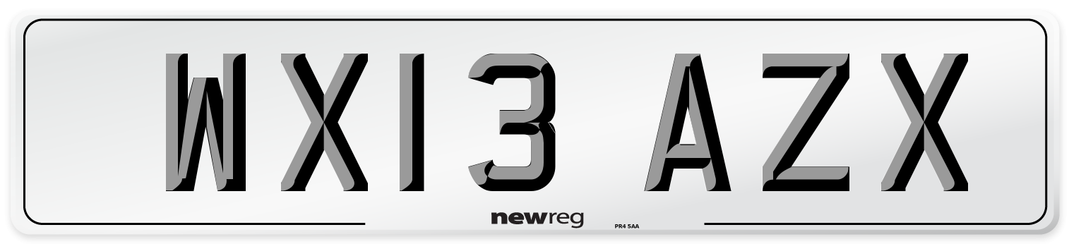 WX13 AZX Number Plate from New Reg